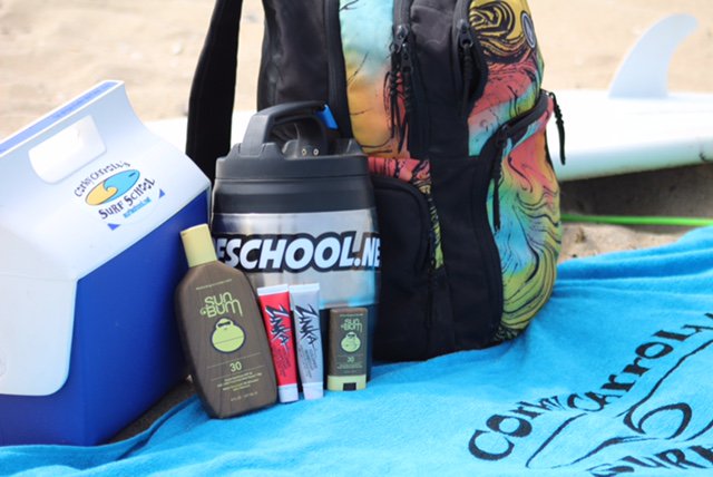 Sunscreen Beach Bag and Water