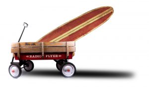 Surfboard Radio Flyer Wagon