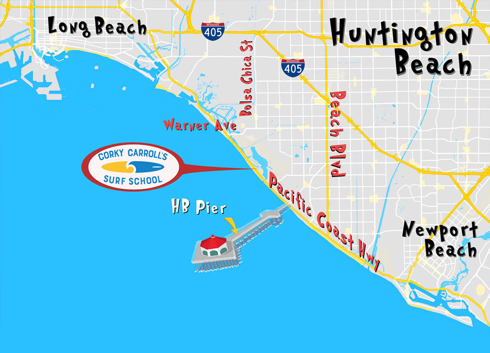 Surf School Huntington Beach Map Directions