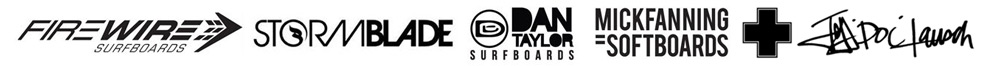 Surfboard Rental Logos for Mick Fanning Firewire Storm Blade Dan Taylor