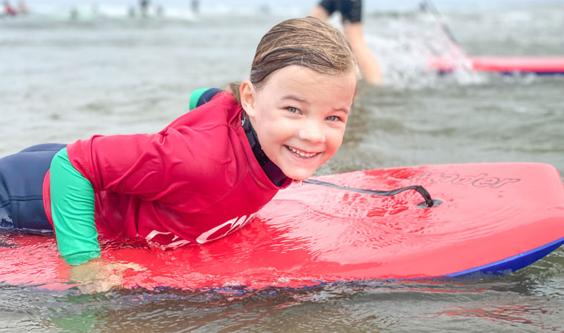 Boogie Board Surf Camp student