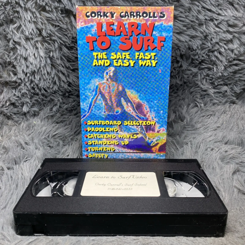 Original VHS and case of Corky Carroll's Learn to Surf for sale on eBay